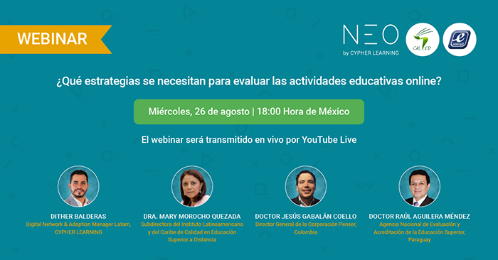 Lee más sobre el artículo Webinar sobre estrategias para evaluar actividades educativas online